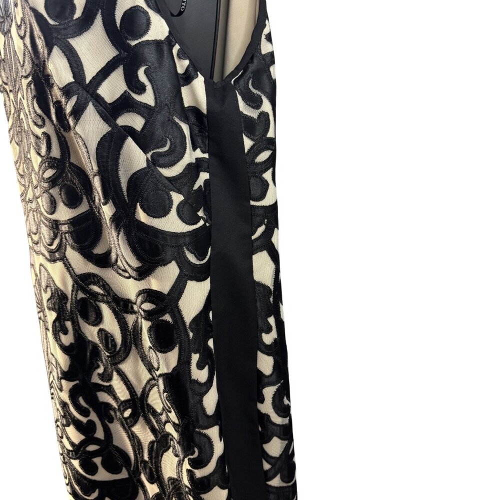 Vince Camuto Sleeveless Dress, Velvet Textured Pattern, Back Zipper Closure 14 - Picture 4 of 14